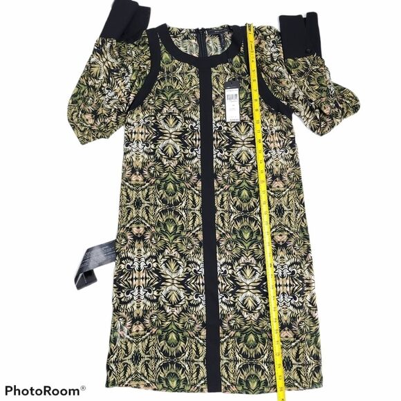 BCBGMaxAzria Black Chiffon Printed Dress Size‎ XSMALL - Picture 5 of 16